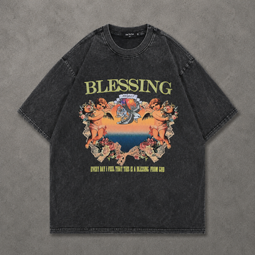 Blessing Vintage Graphic Oversized Tee